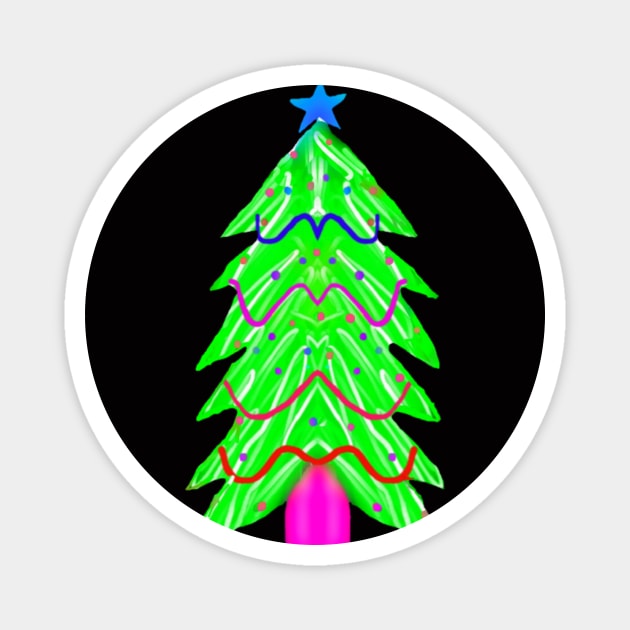 Neon Christmas Tree Magnet by Amanda1775